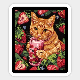 Cat Strawberry Fantasy Sticker